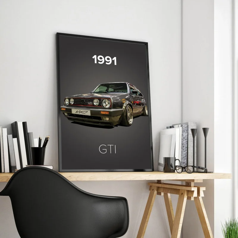 Vintage Car Decoration Painting 80s GTI Sports Classic Car Oil Painting Living Room Home Wall Art Printing Poster