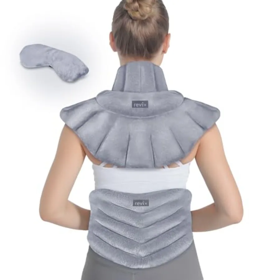 

Microwave Heating Pad for Neck and Shoulders Lower Back, Warm Compress Heated Back Wrap with Weighted Plush, Hot Eye Mask, Set