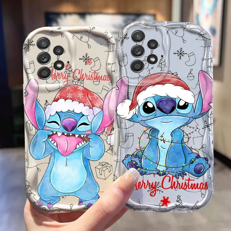 غرزة ليلو عيد ميلاد سعيد قضية الهاتف لسامسونج A73 A72 A71 A56 A55 A54 A53 A52 A51 A32 A36 A26 A25 A13 A14 5G موجة النفط #2