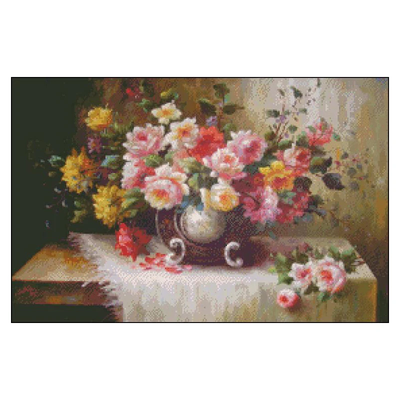 

HC839 Cross Stitch Kits Stich Embroidery Cross-stitch Complete Kit Needle Arts & Craft Hobby Needlework Flower Package Hobby