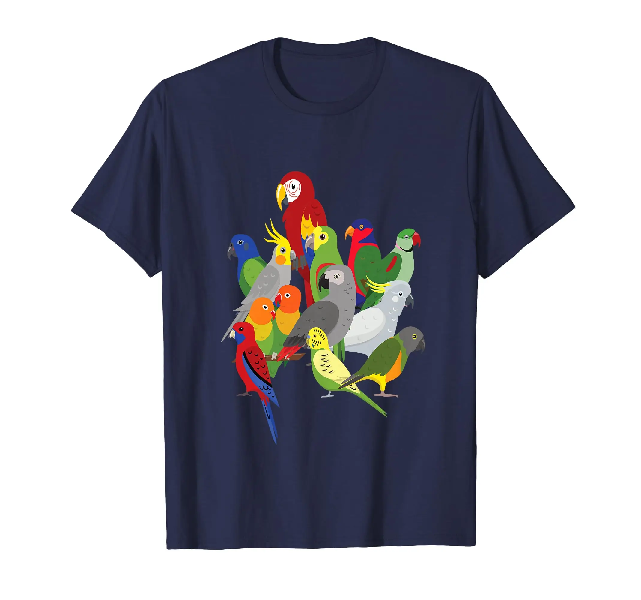 Parrot flock Anime Graphic T-shirts for Men Clothing Women Short Sleeve Tees New Arrivals Unisex Summer