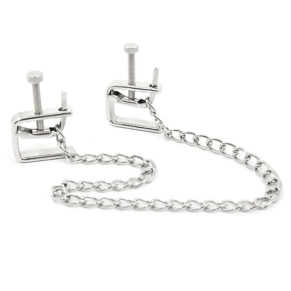 قابل للتعديل سلسلة معدنية الحلمة المشابك BDSM المتطرفة الوثن الرقيق الحلمة كليب السلع الجنسية للكبار ألعاب الجنس أدوات المنتجات المثيرة #5