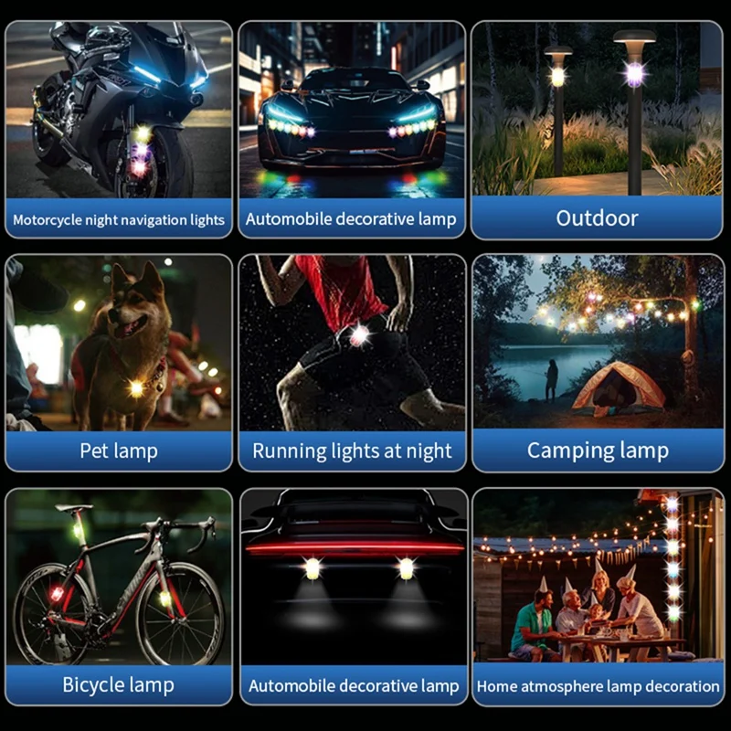 Wireless Rechargeable LED Strobe Lights With Remote Control Waterproof For Motorcycle Bike Car Drone Aircraft