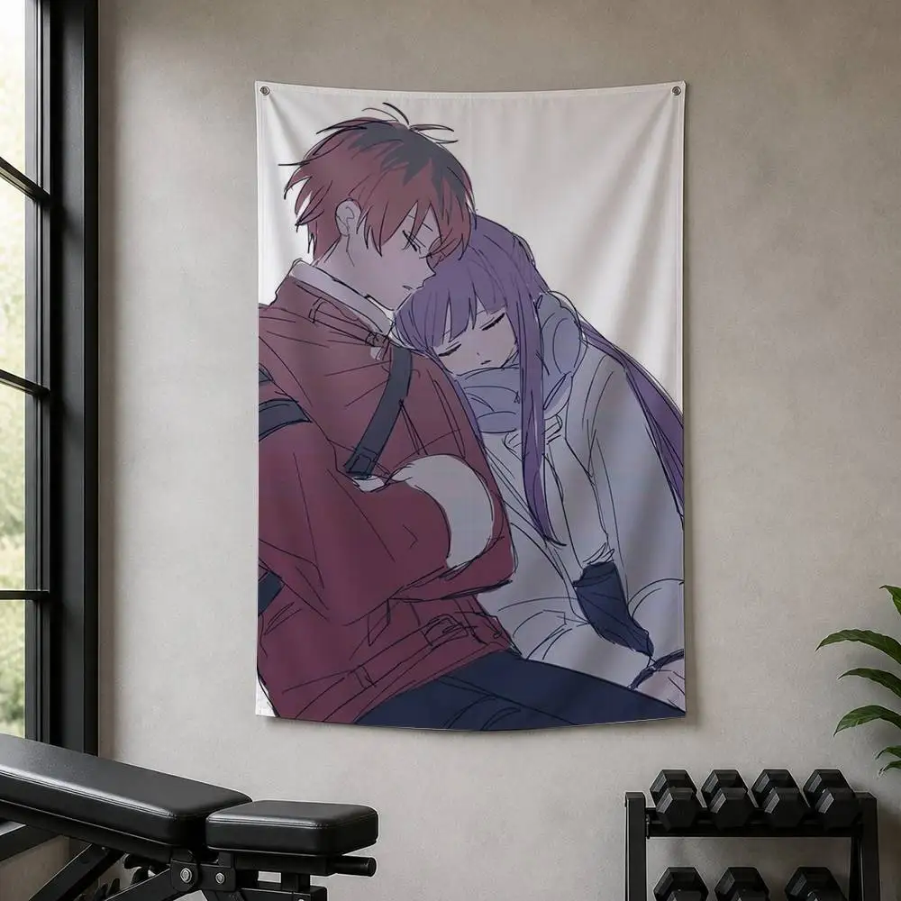 2026 New S-Stark x Fern Anime Fan Art Decorative Art Flag Banner for Picnic Camping Party and Home Decor