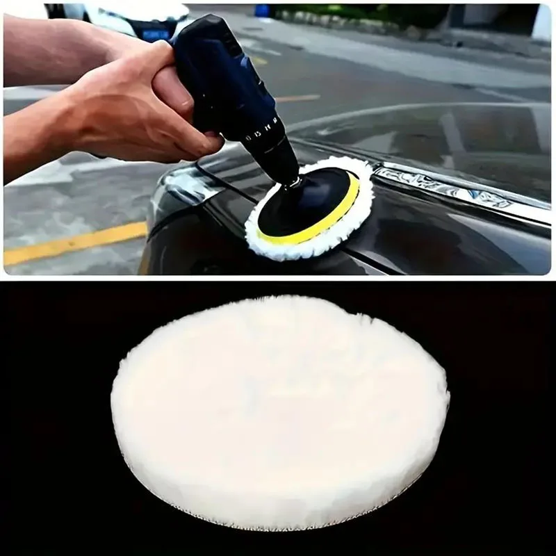5 stücke Premium Auto Wachs Polier pads Wolle Auto Polieren Wachsen 3/4/5/Zoll Polieren Rad Pads Auto Paint Care Polier pad – Detail 5