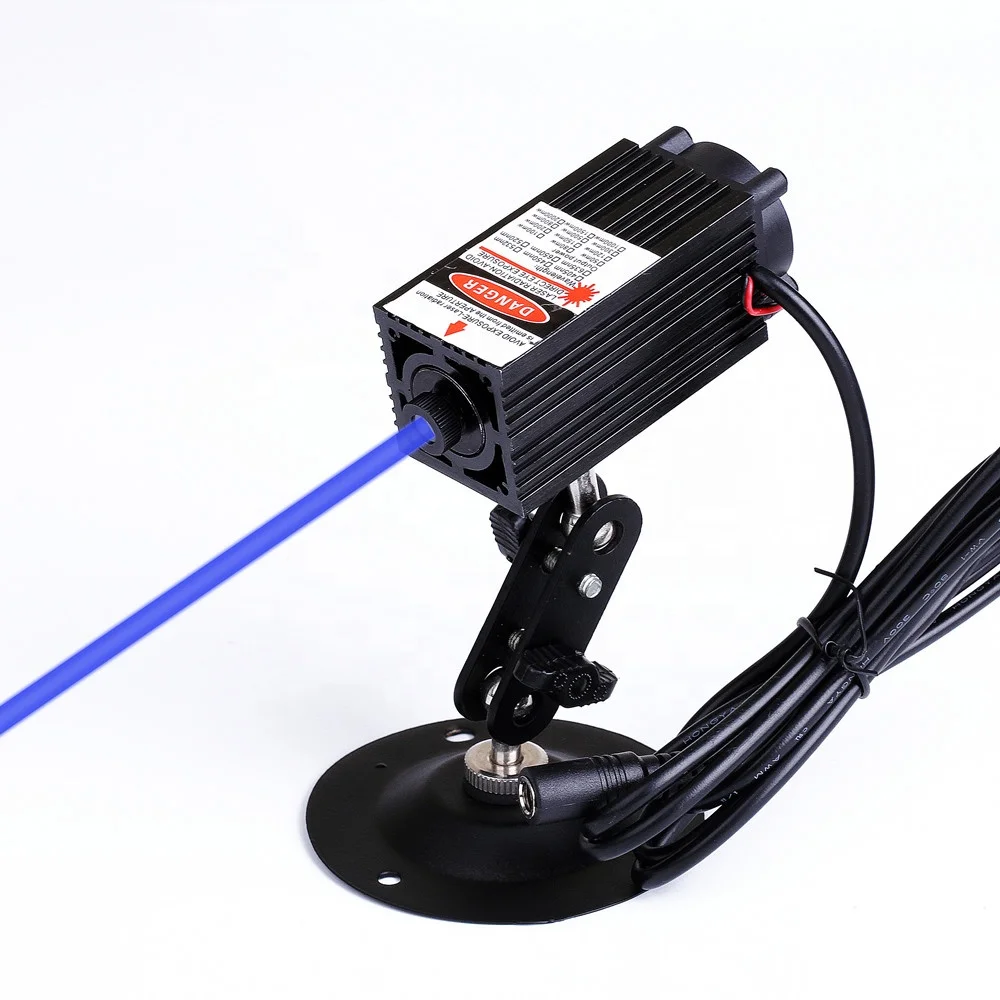 

High Power 450nm Focusable 12V DC Blue Dot Laser Module with Cooling Fan 100mW~2.5W (with Adapter+Bracket)