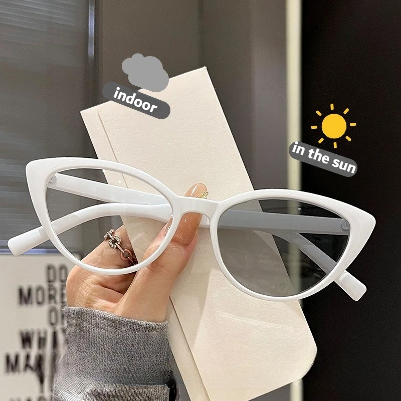 Vintage Cat-Eye-Photochrom-Brille für Damen und Herren, modische Outdoor-Anti-UV-Presbyopie-Brille, trendige Retro-HD-Fernsichtbrille – Detail 3