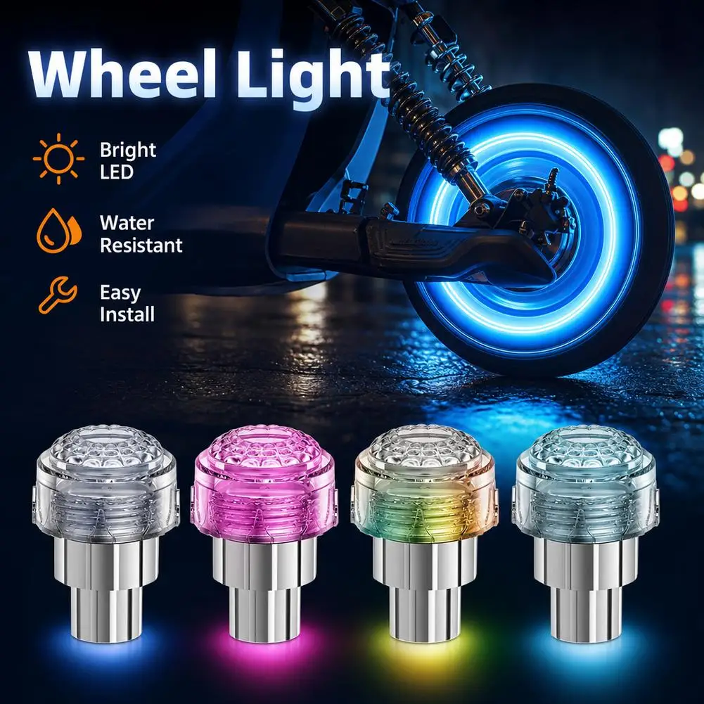 Wireless Wheel Valve LED Light Smart Motion Sensor Waterproof Tire Lamp Strobe Warning For Electric Scooter Motorcycle Bicycle