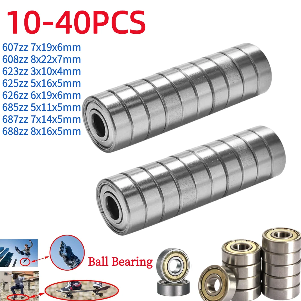 10pcs/lot Ball Bearing 625ZZ 5x16x5mm Carbon Steel Bearings 607 623 626  688 685 687 608 for Scooter Free shipping