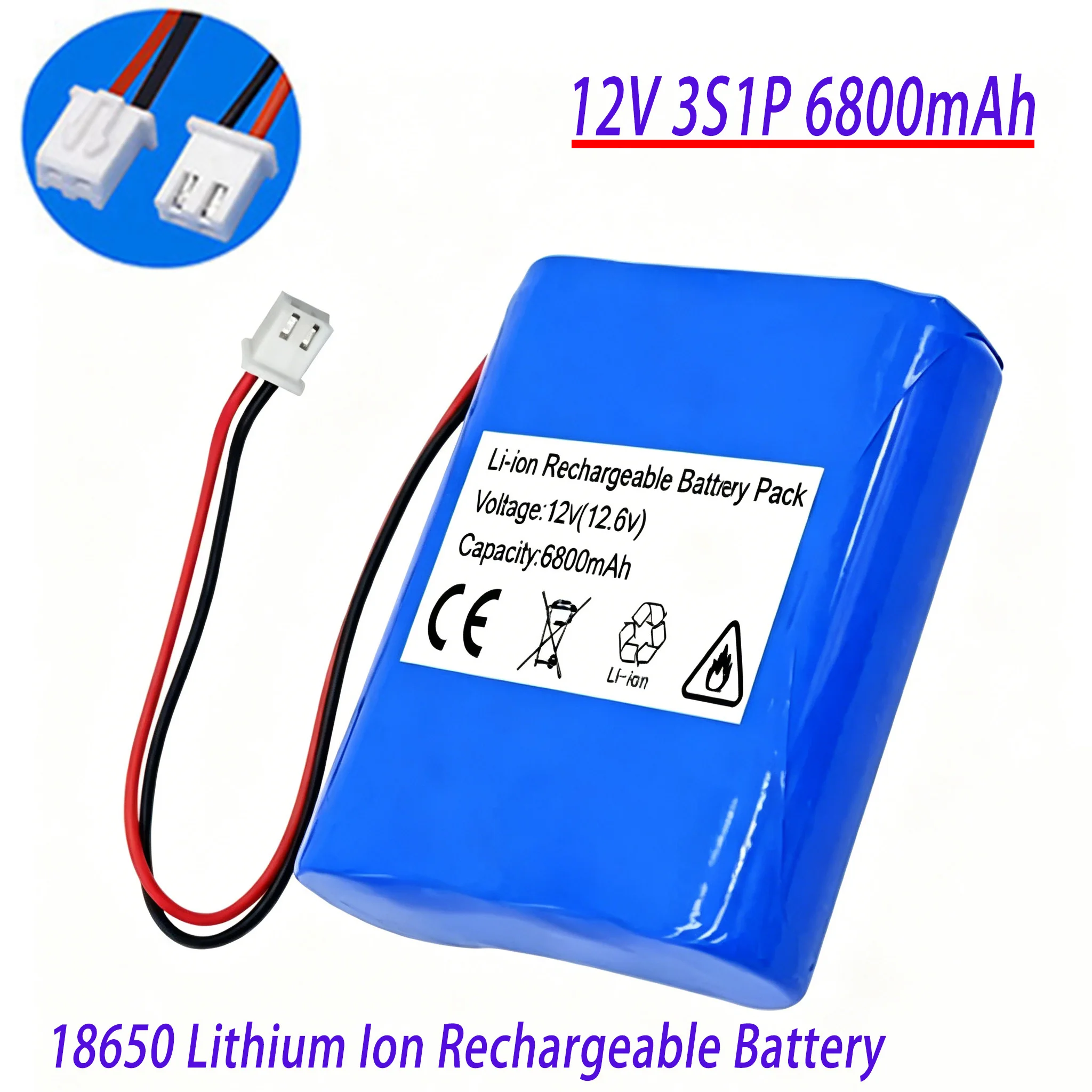 

100% brand new lithium-ion battery. 12.6V/11.1V 3S1P 6800mAh closed-circuit television Backup power supply for fascia gun.