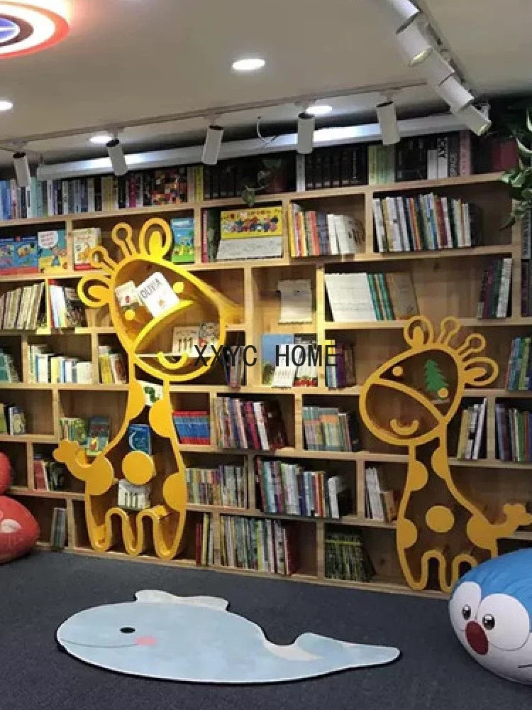 Многофункциональный де Мадера Maciza Simple Para Libros, Estanteria Creativa Con Diseño De Jirafa De Dibujos Animados