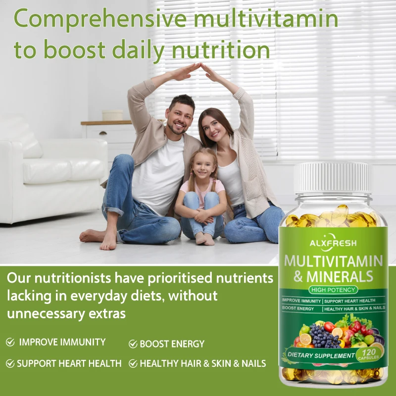 Comprehensive Multivitamin to Support Heart Hair Skin ＆ Nail Health levels Enhance Daily Nutrition Improve Immunity and Energy