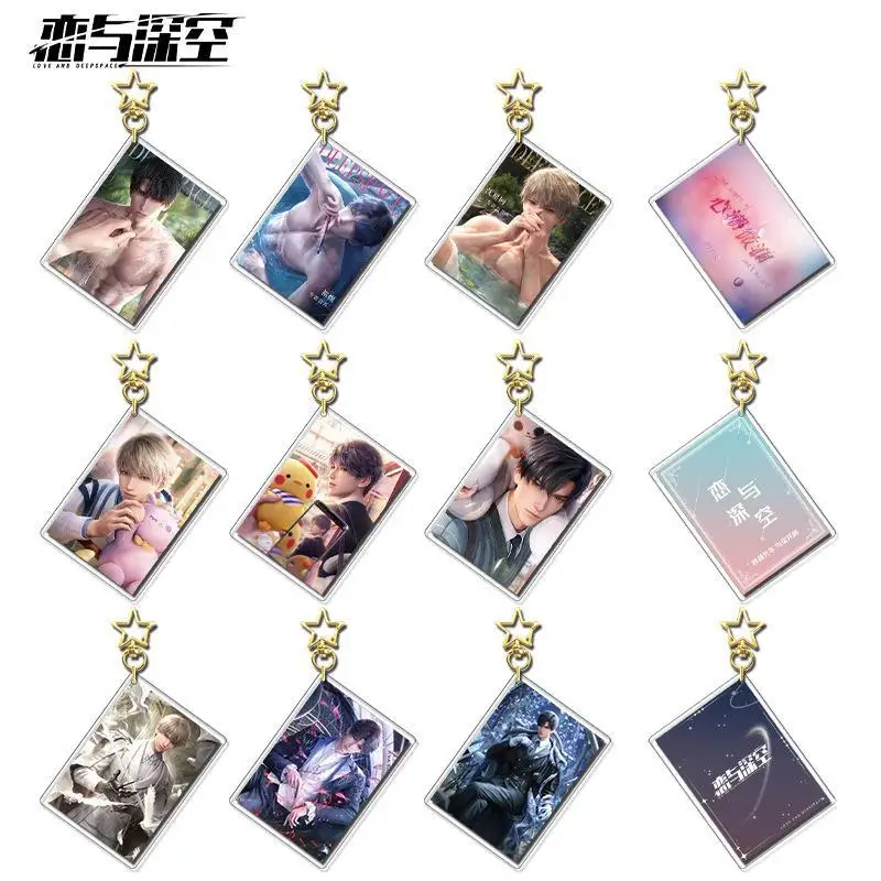 

New Lishen Shen Xinghui Qi Yu Anime KeyChain Love and Deepspace Men Key Chain Fashion Figure Acrylic Keyring Pendant Gifts 6CM