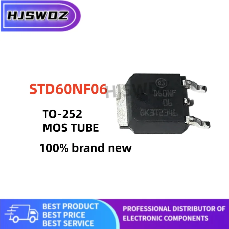10-20-50-100PCS STD60NF06 STD60NF06T4 D60NF06 MOS FET Field-effect tube TO-252 New