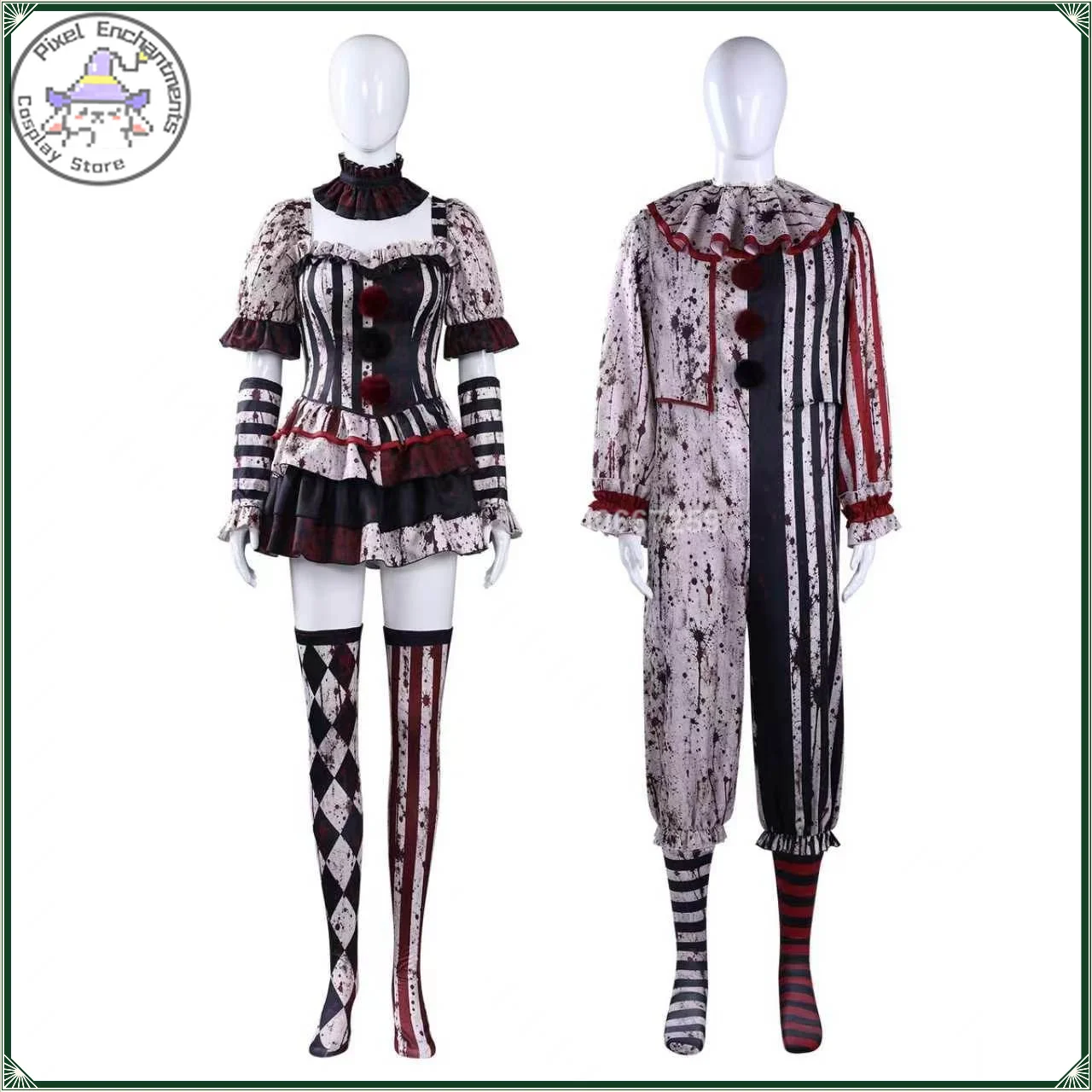 High quality New Halloween Dark Clown Cosplay costume European Size Party Character Uniform anime outfit Halloween party suit
