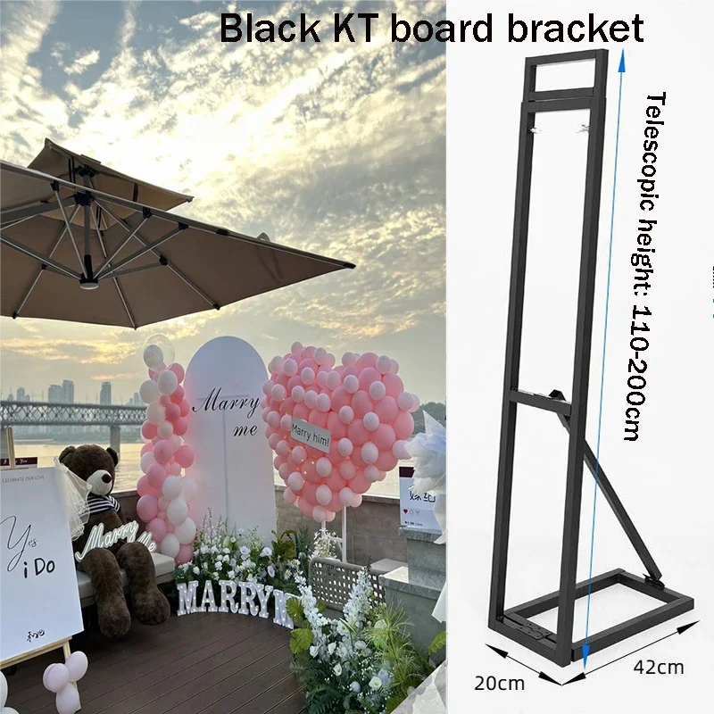 1-pack KT Board Vertical Folding Display Stand Advertising Poster Background Bracket Wedding Arch Props Display Flower Stand