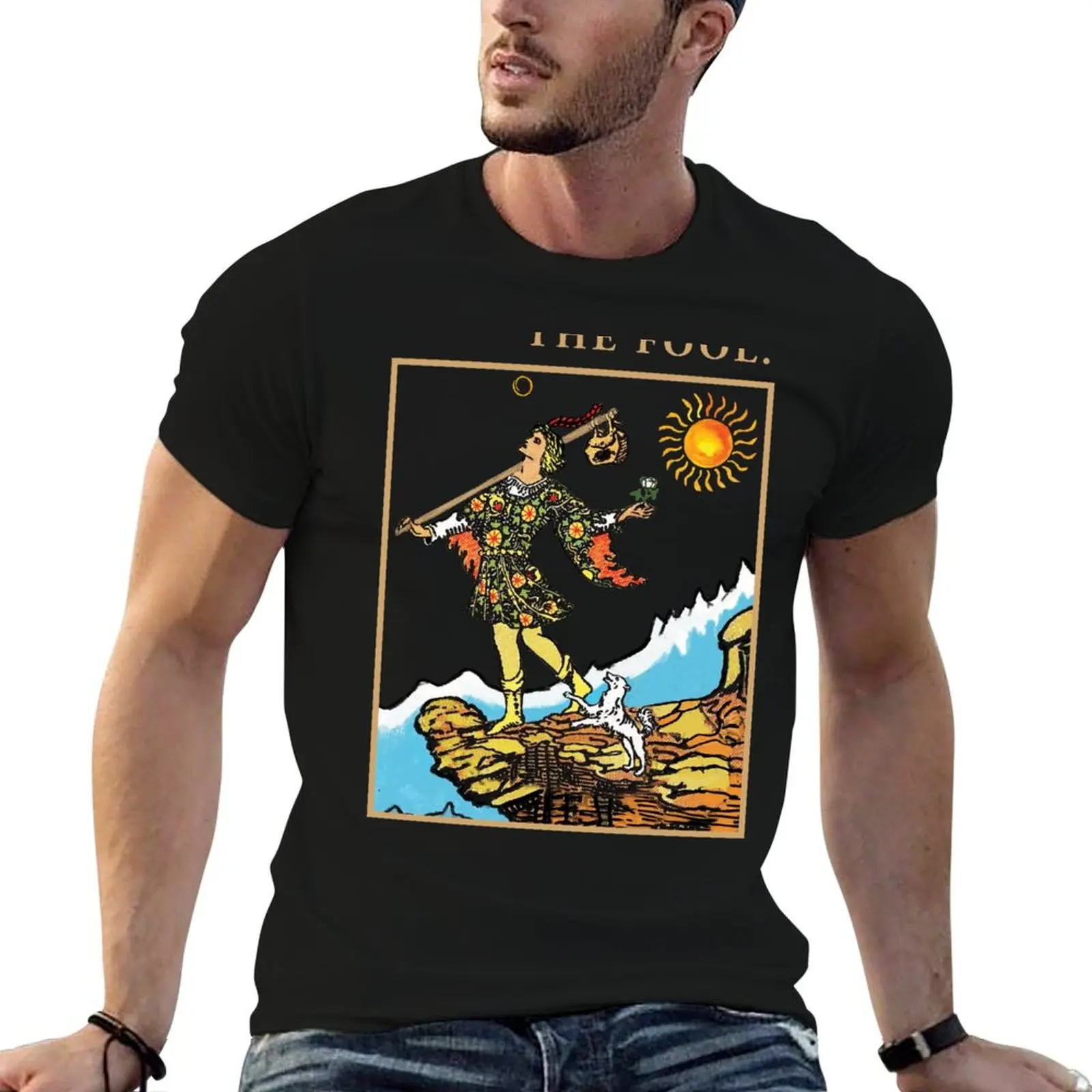 

The Fool tarot -The Fool- Tarot Card T-Shirt t shirts for man slim fit t shirts for man cotton man t shirt heavy cotton T-Shirt