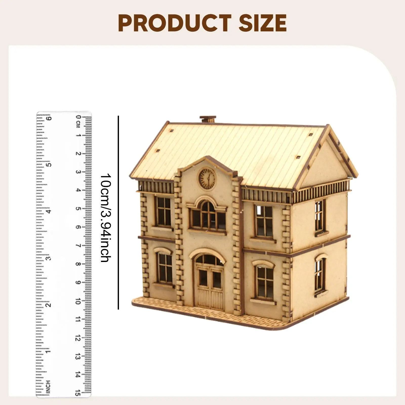 1:72 نموذج بناء DIY الحرف منزل اللوحة الخشب العمارة المشهد نموذج تفكيك للهندسة المعمارية تخطيط #6