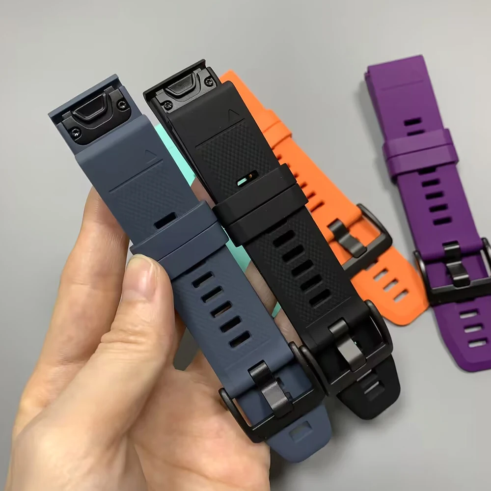 Image of 22mm 26mm QuickFit Silikonarmband für Garmin Tactix 7 8/Fenix E 8 7 7x 6 6x Pro 5x puls/Forerunner 970/Descent Mk3i/G2 Uhrenarmband