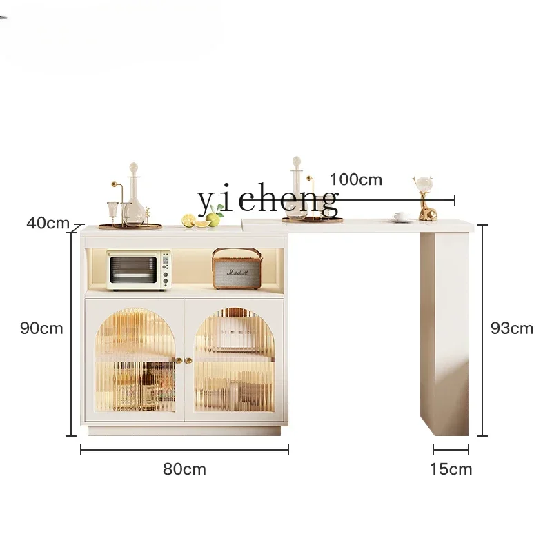 HD living room home partition bar dining side cabinet integrated retractable sofa side bar cabinet