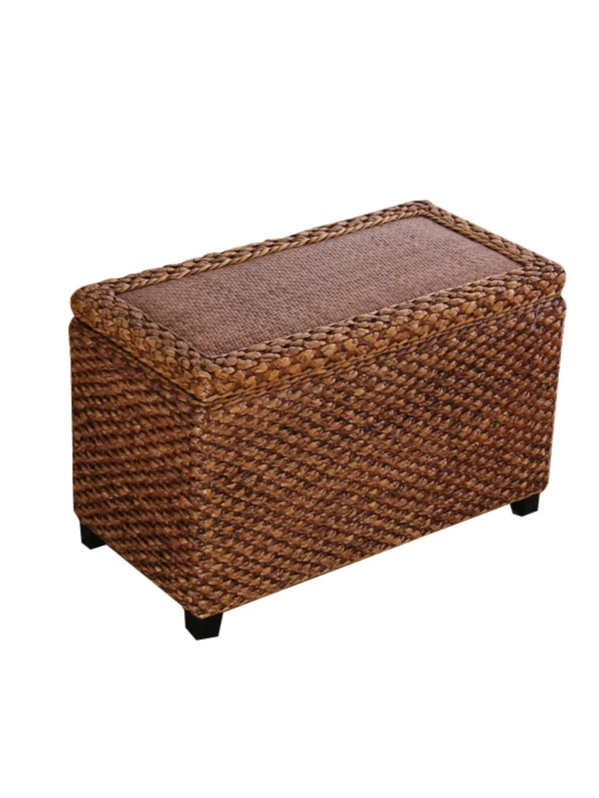 Vine woven storage stool can be used for personal storage,