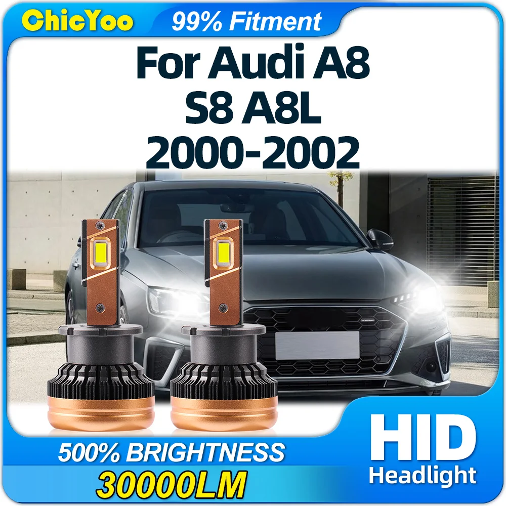 

6000K HID Xenon Lights 30000LM Super Bright Canbus Car Headlight Bulbs 12V Plug And Play For Audi A8 S8 A8L 2000 2001 2002