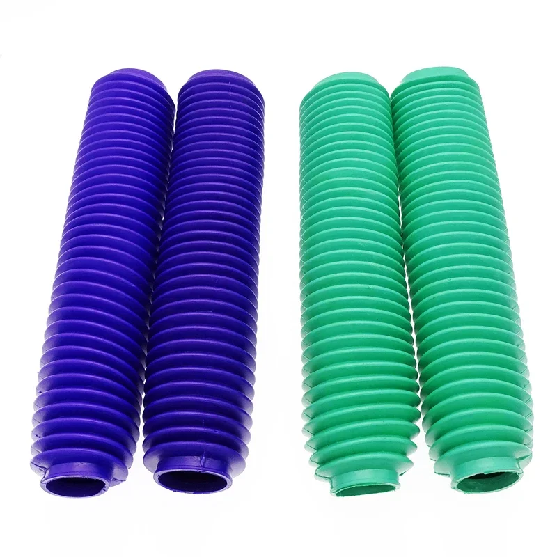 2 Pcs Green/Blue Motorcycle Front Fork Protector Boots Rubber Shock Dustproof Sleeve Fit For Off Road Pit Dirt Bike Motocross