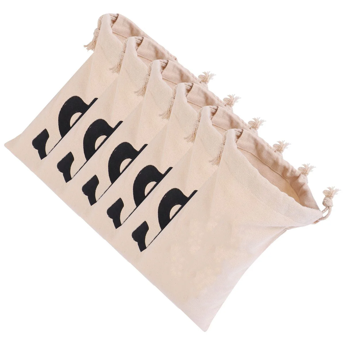 

6Pcs Halloween Drawstring Cotton Bags Stylish Candy Bags Gift Pouches Party Supply Candy Packaging Pouches Drawstring Bag