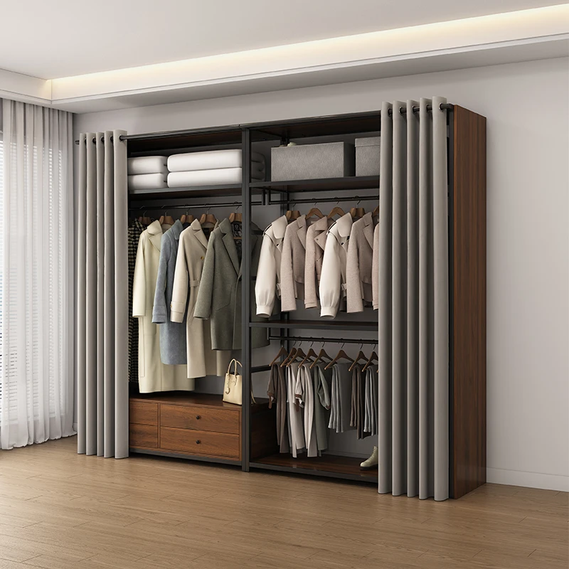 

Open Mini Storage Closet Clothes Nordic Space Saving Wearable Wardrobe Living Room Cabinet Simple Ropero Lounge Suite Furniture