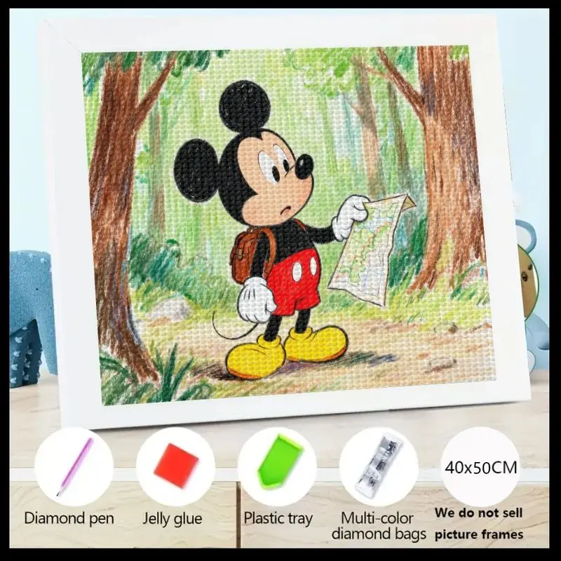 

1 шт., набор для алмазной живописи с Микки Маусом Диснея 5D, милый мультяшный набор для рисования с картой, набор для рисования со стразами «сделай сам»