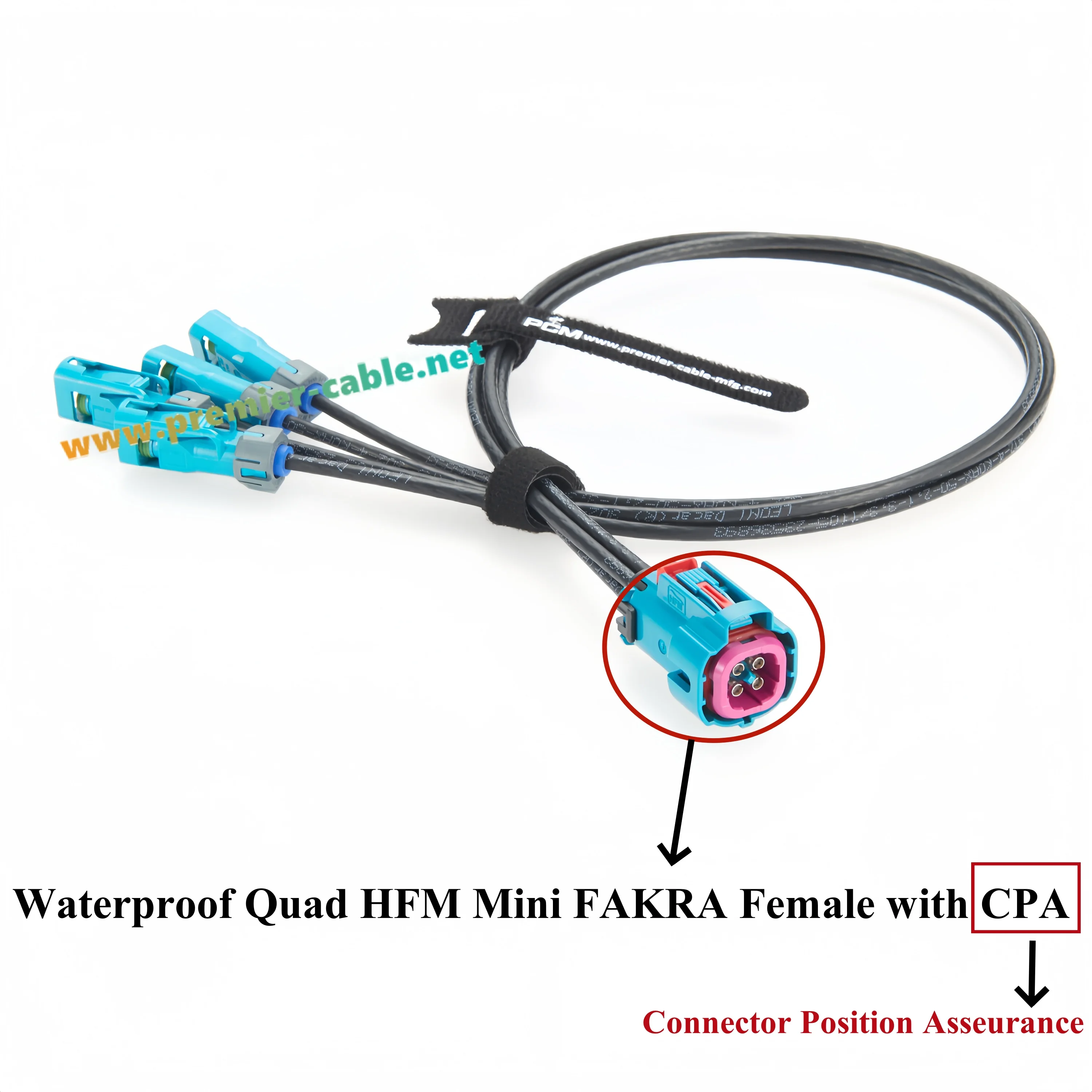 IP67 4-In-1 Rosenberger Mini FAKRA أنثى إلى FAKRA أنثى RF كابل محوري AMK14K-1M4Z5-Z إلى 59Z163-003-Z مركبة LVDS لـ ADAS