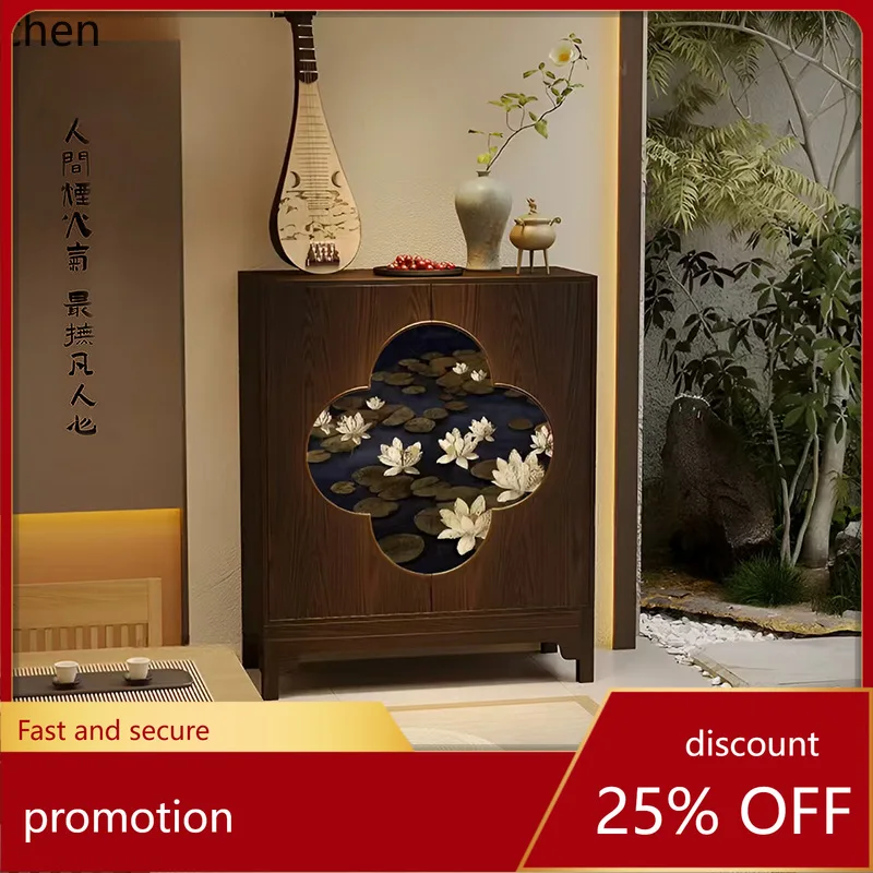 

HXL Solid Wood Chest of Drawers Sideboard Wall-Mounted Integrated Storage Tea Cabinet