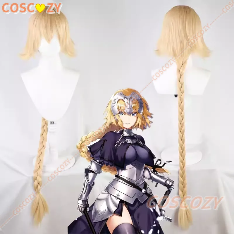 Jeanne D'Arc Pruik Fate/Grand Order FGO Liniaal Lang Blond Gevlochten Pruiken Fate Apocrypha Cosplay Synthetisch Haar voor Halloween Kostuum