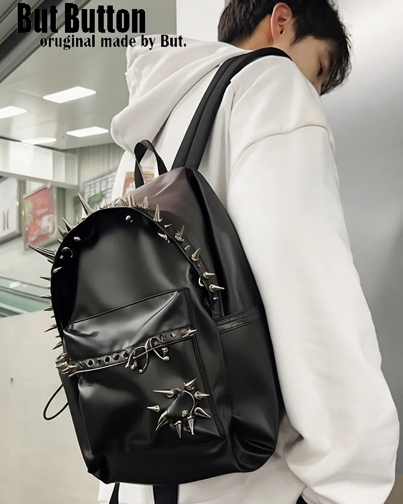 Nuovo semplice PU nero zaini di grande capacà borsa da viaggio da