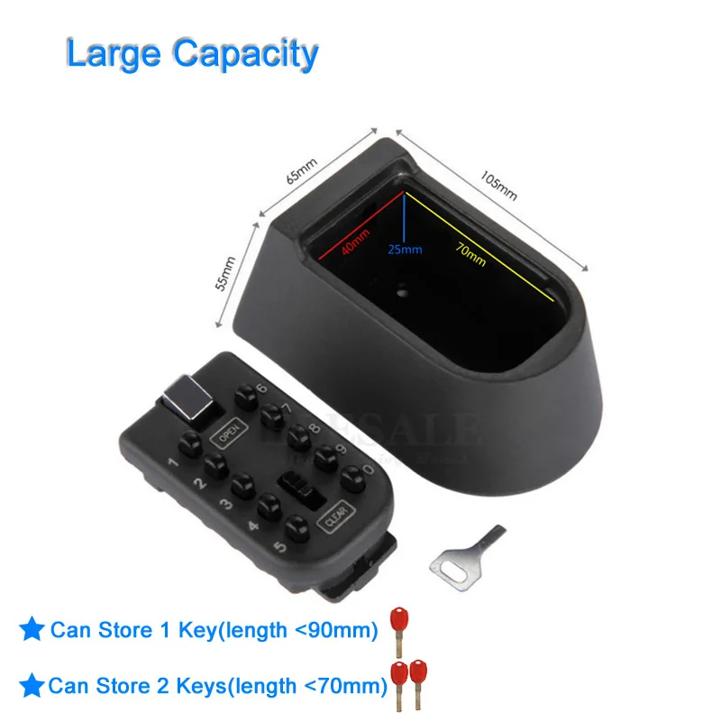 Caja organizadora de almacenamiento de llaves montada en la pared con cerradura de combinación, cubierta impermeable con contraseña Digital 10, uso doméstico al aire libre