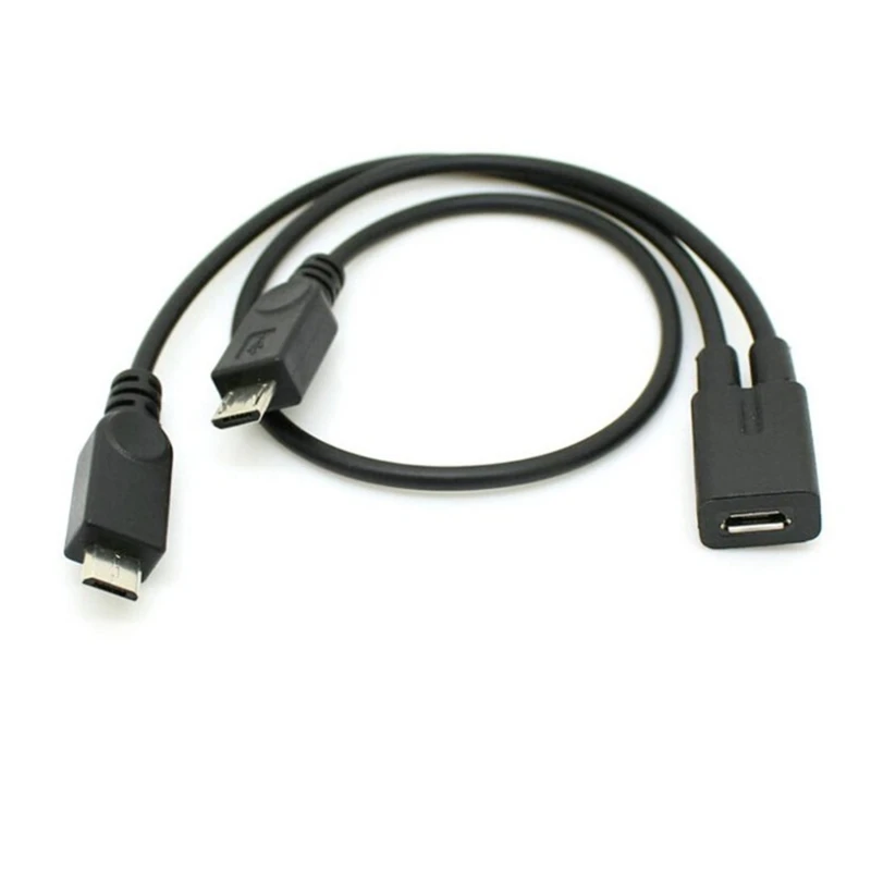 Micro USB Female 1 to 2 Micro USB Male Splitter Extension Charge Cable Wire