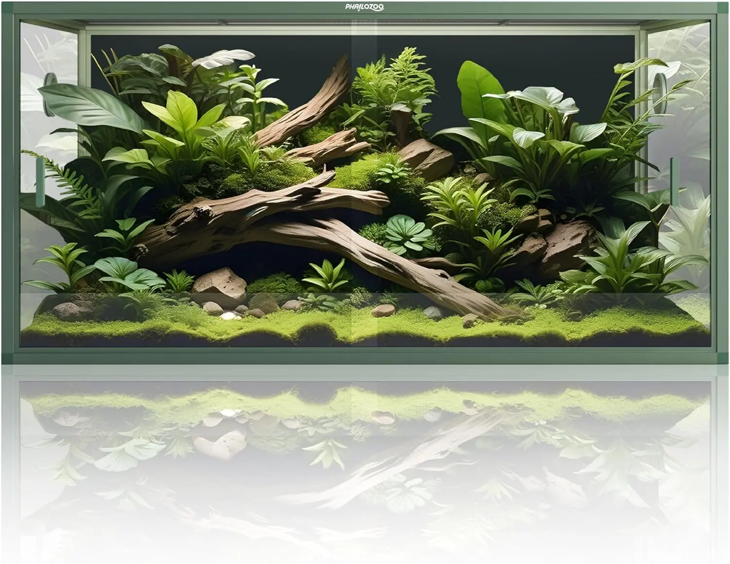 

Stackable Reptile Enclosure Front Sliding Tempered Glass Doors Aluminum Frame Bearded Dragon Tank Gallon Snake Lizard