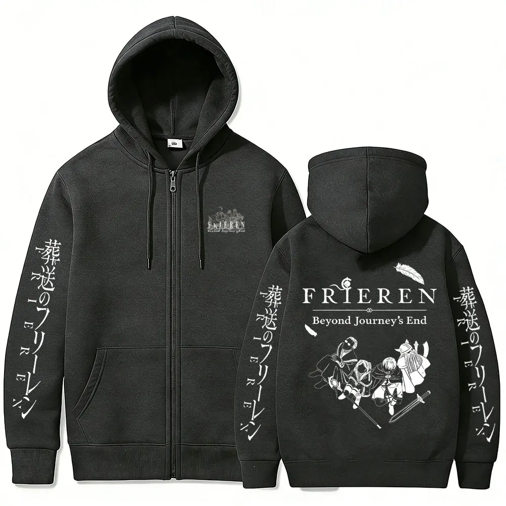 Anime Frieren: Beyond Journey's End Frieren Merch Reißverschluss-Hoodie für Herren und Damen, Freizeitkleidung, Cosplay, Manga, Harajuku, Jacke mit Reißverschluss – Detail 5