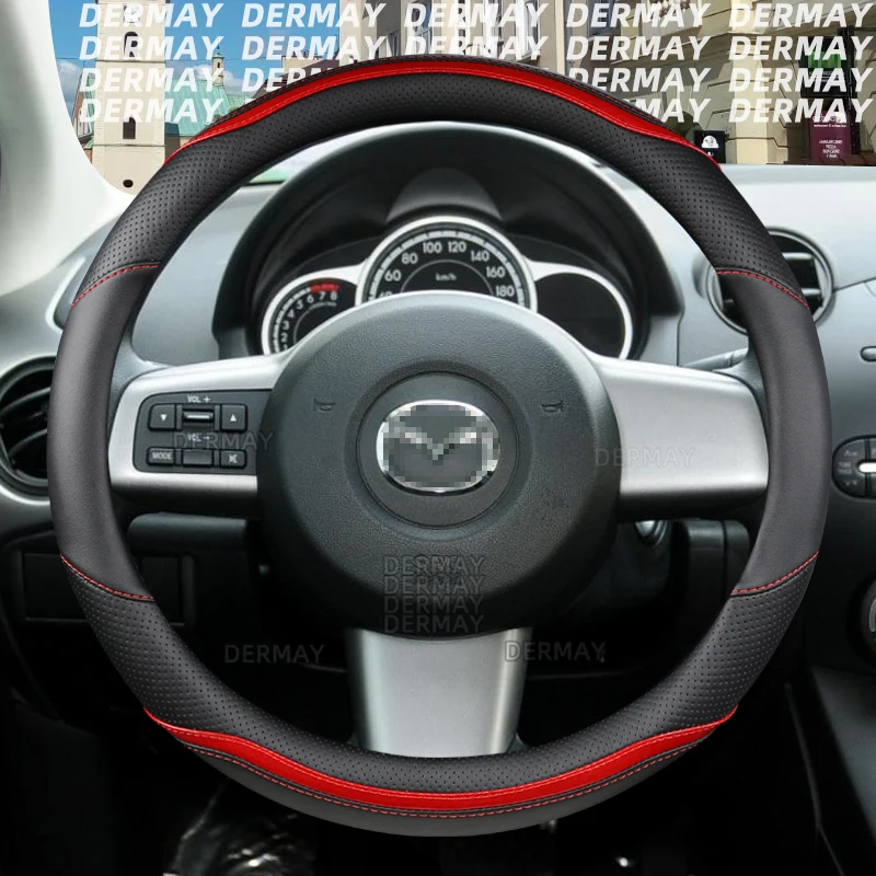 

Для Mazda 2 Mazda2 DY DE/DH DJ/DL DERMAY чехол рулевого колеса автомобиля из углеродного волокна, автомобильные аксессуары