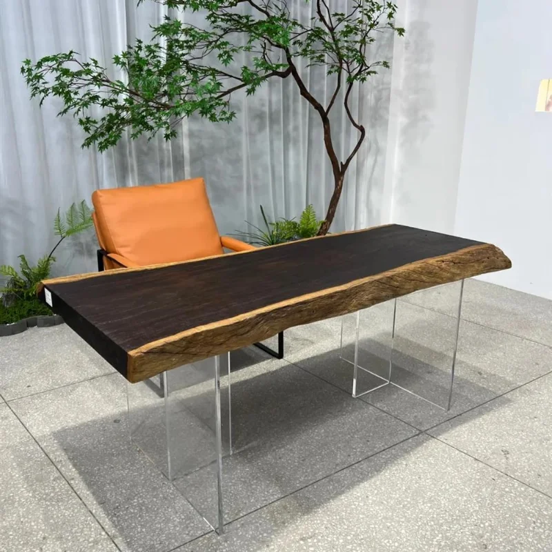 Size: 172-72-8 conference table tea table black sandalwood large board (simple, sand washing process)