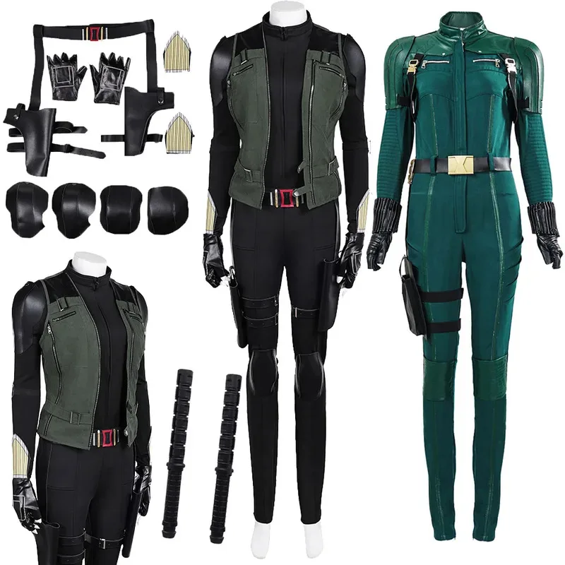 Yelena Belova Cosplay Fantasy Abbigliamento Abiti da battaglia Film Bulloni di Thunder Costume da supereroe Travestimento Donne adulte Abiti da festa