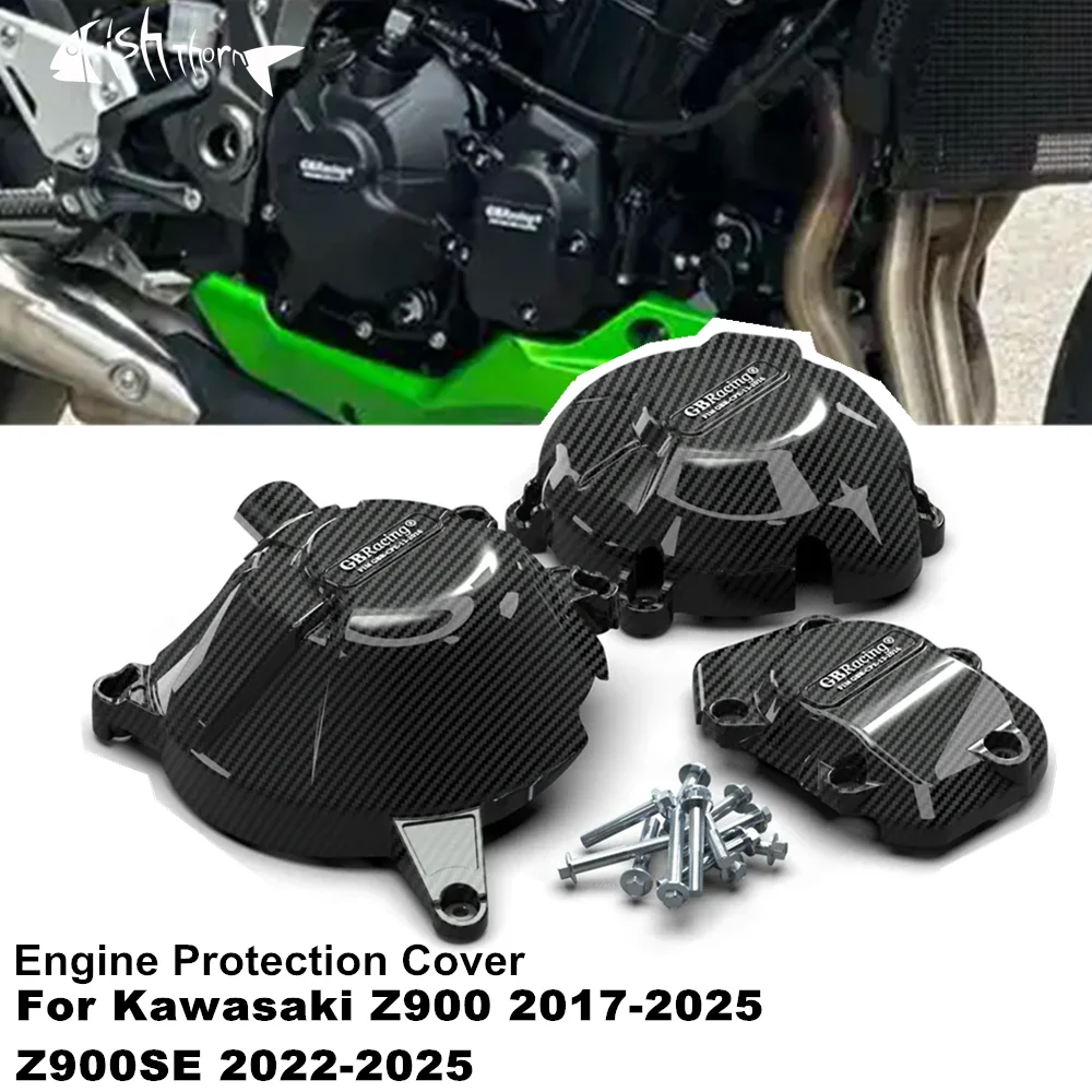

Motorcycle Engine Cover Sets Bonnet Protector Engine Cover For Kawasaki Z900 2017-2025 Z900SE 2022-2025