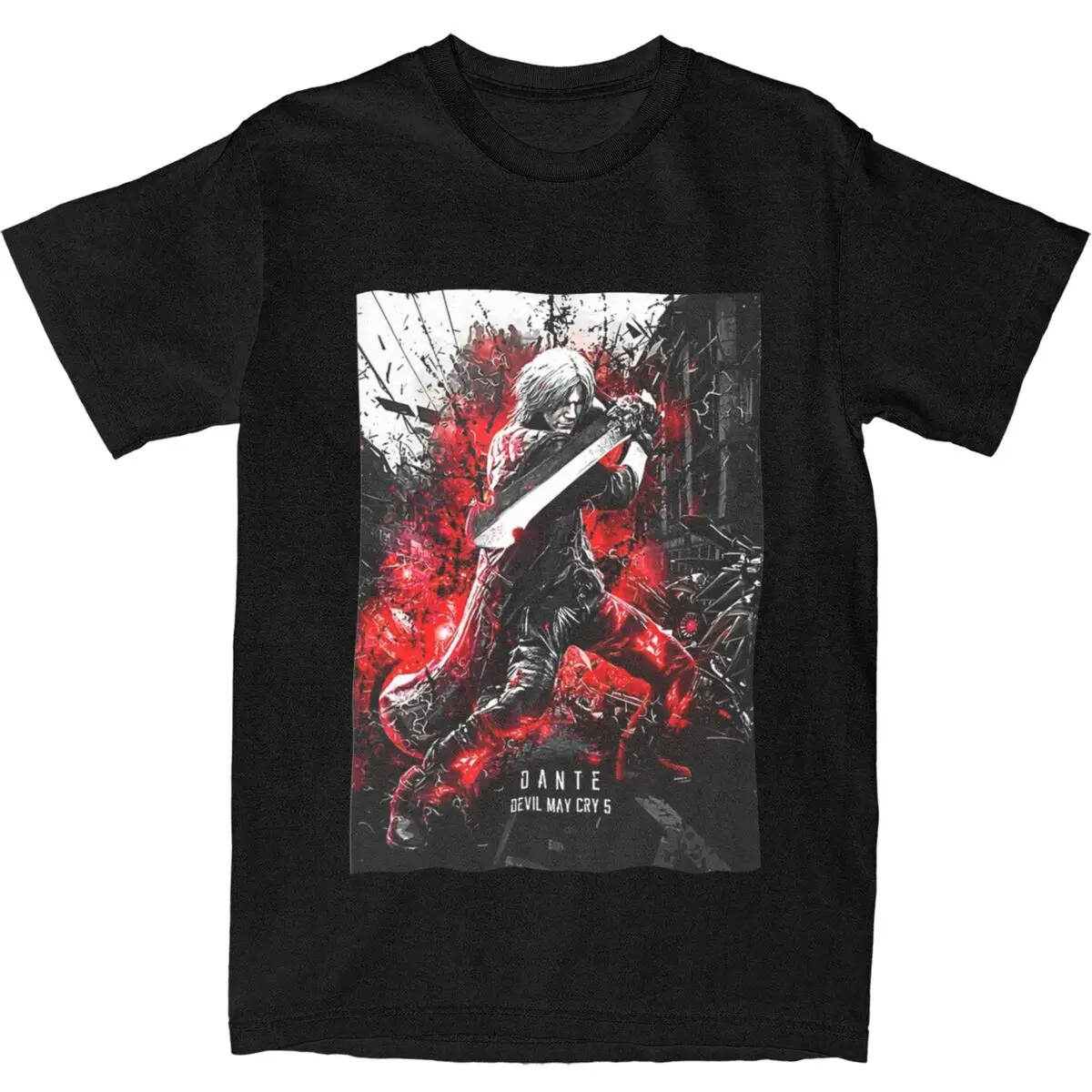 T-Shirt Devil May Cry PC Game Cotton T Shirts Dante Vergil Nero Tshirt for Men's Summer Aesthetic Casual Short Sleeve Clothing