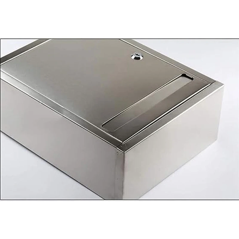 1 Piece Letter Box Thickened Stainless Steel Letter Box Steel Plastic-Sprayed Lock Suggestion Box,Milk Box