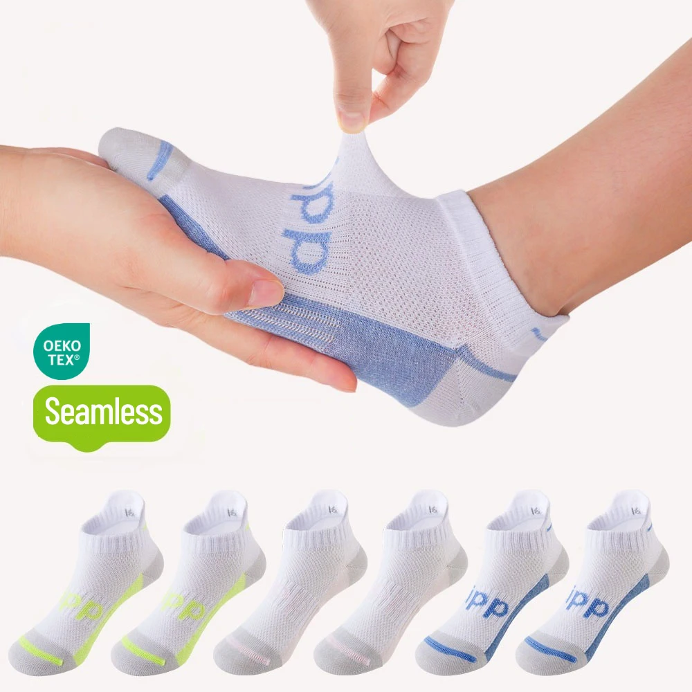 Chaussettes de sport en maille sans couture en coton pour enfants, chaussettes à enfiler, unisexes pour garçons et filles, élèves du primaire,