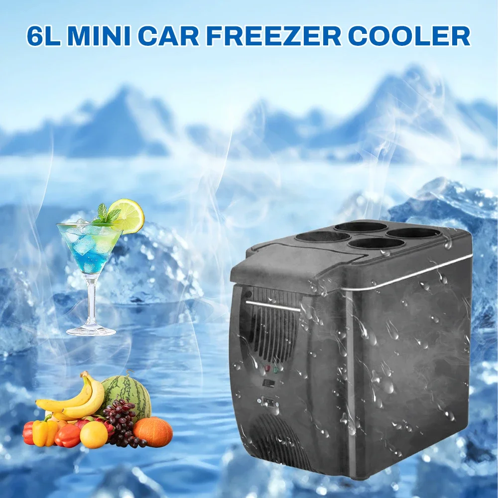 

New Car Refrigerator Mini Fridge Portable Freezer 12V DC Refrigerator Plug In Cooler Refrige 6L Thermoelectric Cooler For Fruits
