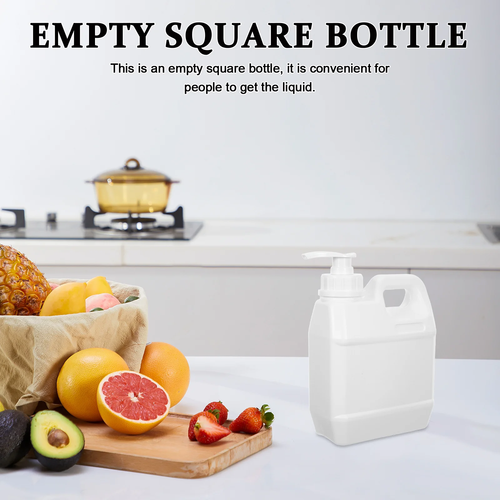 

2Pcs 1L Press Pump Bottle for Shampoo Shower Gel Hand Soap Travel Use Reusable Refillable Leakproof Dispenser White