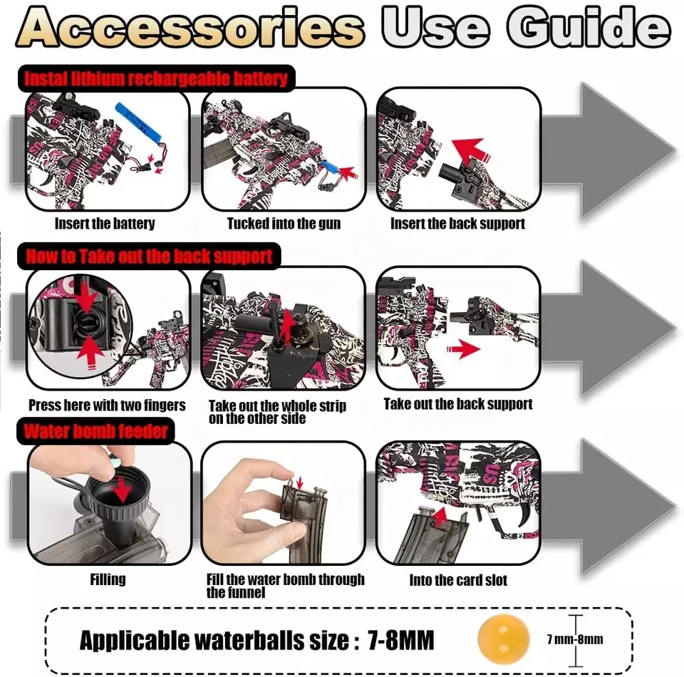 UMP игрушечный пистолет с гелевыми шариками, оружие для страйкбола, гидрогелевые граффити, пневматическая винтовка, снайперская пусковая установка,