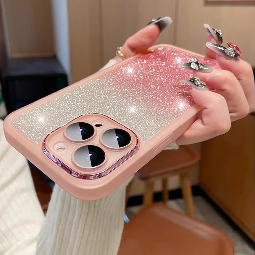 Glitter Bling Phone Case For Samsung Galaxy A16 A06 A15 A25 A35 A55 A14 A24 A34 A54 A05S Camera Protection Soft Silicone Cover