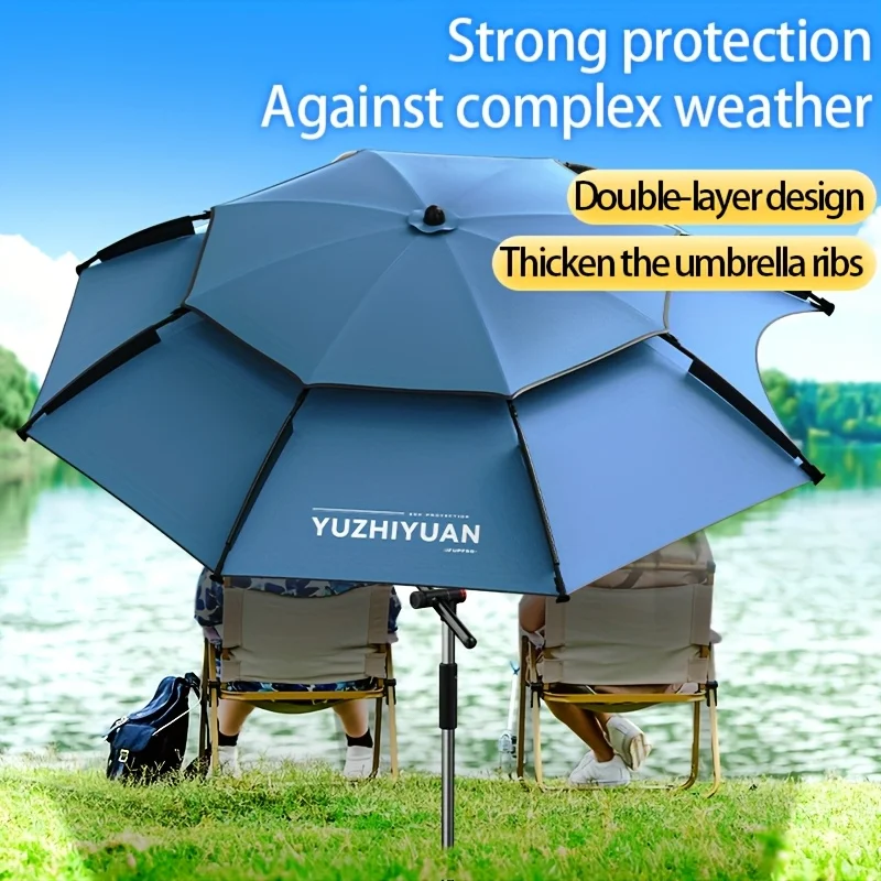 

Рыболовный зонт/пляжный зонт/патио: защита от ультрафиолета, водонепроницаемый, ветрозащитный - складной со стабильной подставкой для использования на открытом воздухе
